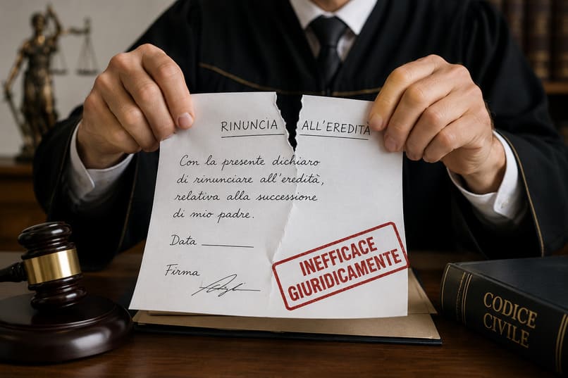 rinuncia all'eredità scrittura privata